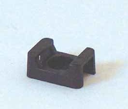 SCREW MOUNT CABLE TIE BASES (6mm HOLE) - Black 23mm x 16mm, Tie 9.0mm