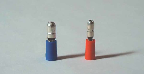 BULLET CONNECTORS MALE - Red, Wire Size 0.5-1.5, Bullet Diameter 4.3mm